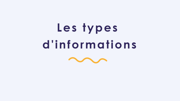 Image représentant la ressource: Les types d'informations.